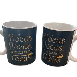 Hocus Pocus Disney movie set halloween black gold coffee tea magic witch mugs